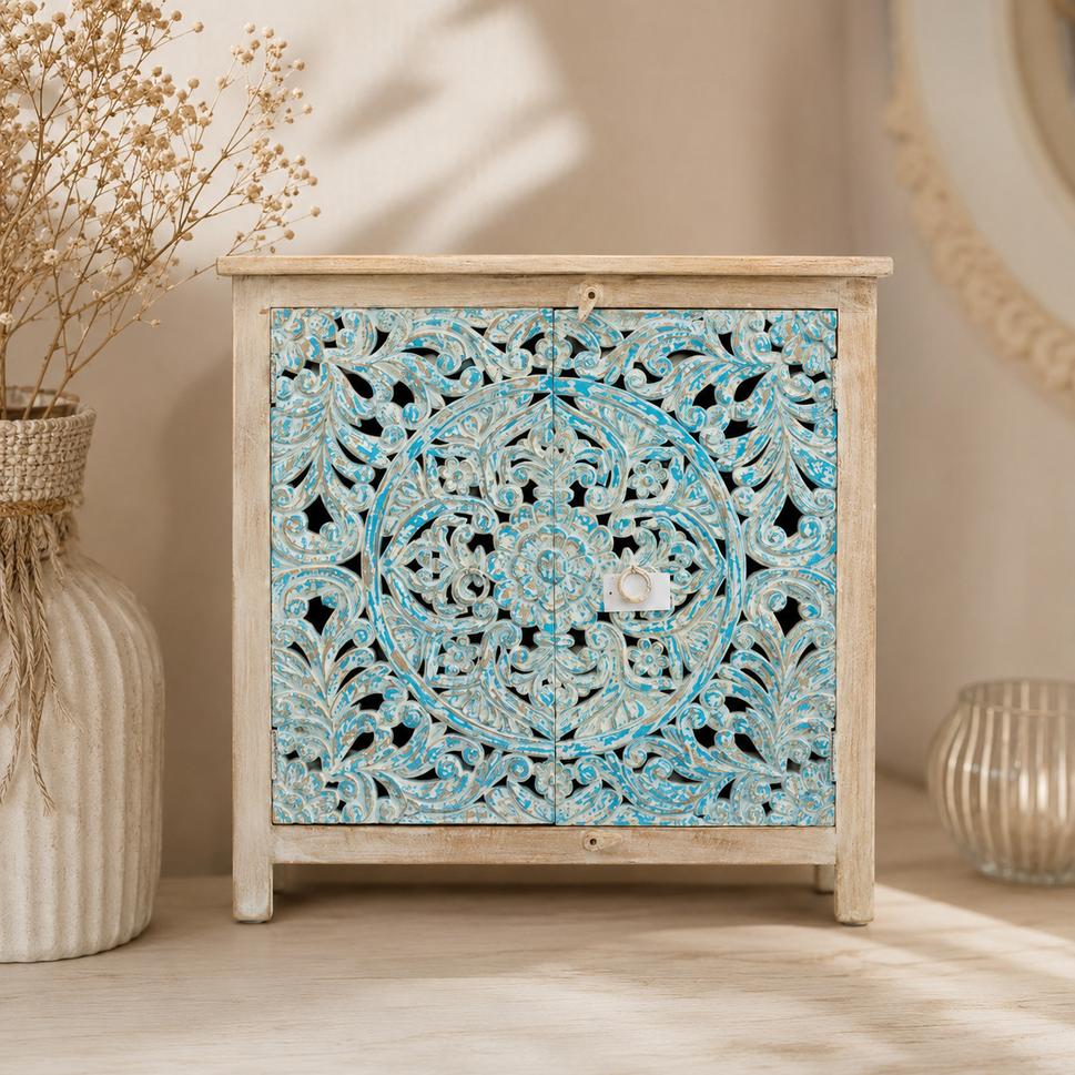 Lexi Carved Wooden Chest