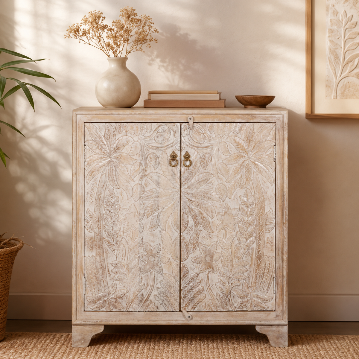 Larissa Wooden Carved Chest