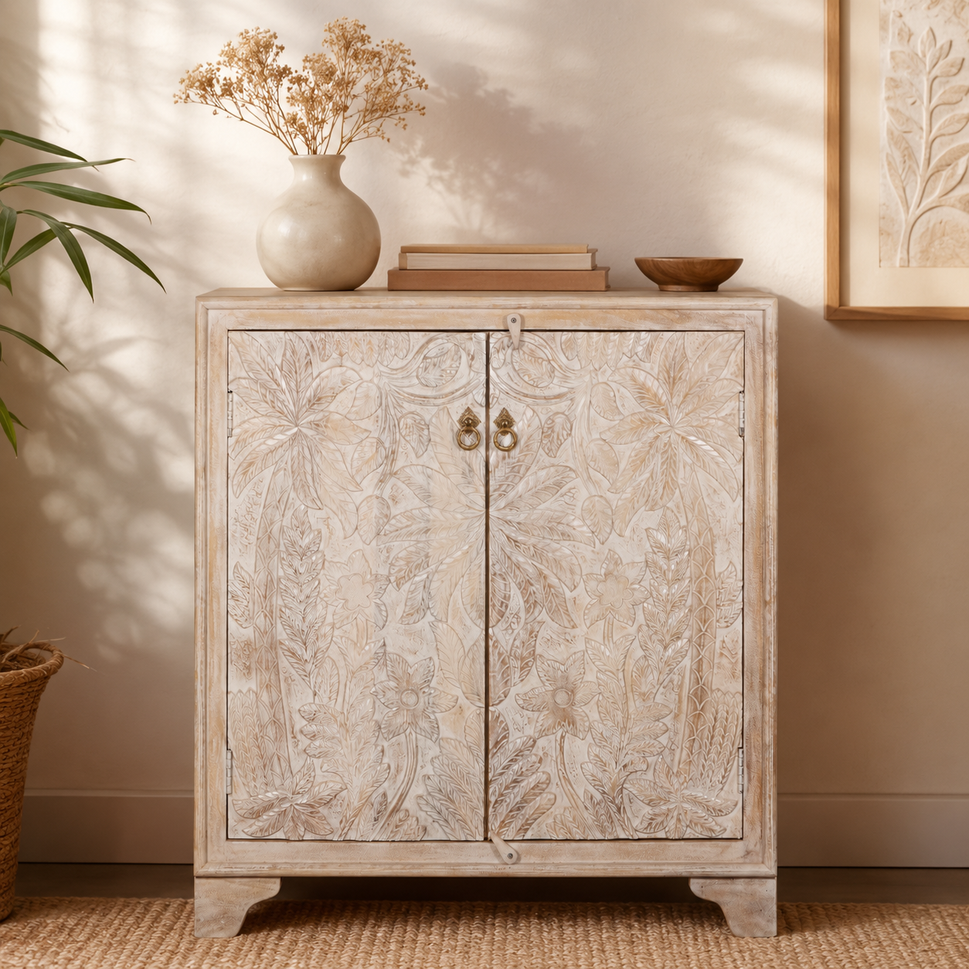 Larissa Wooden Carved Chest