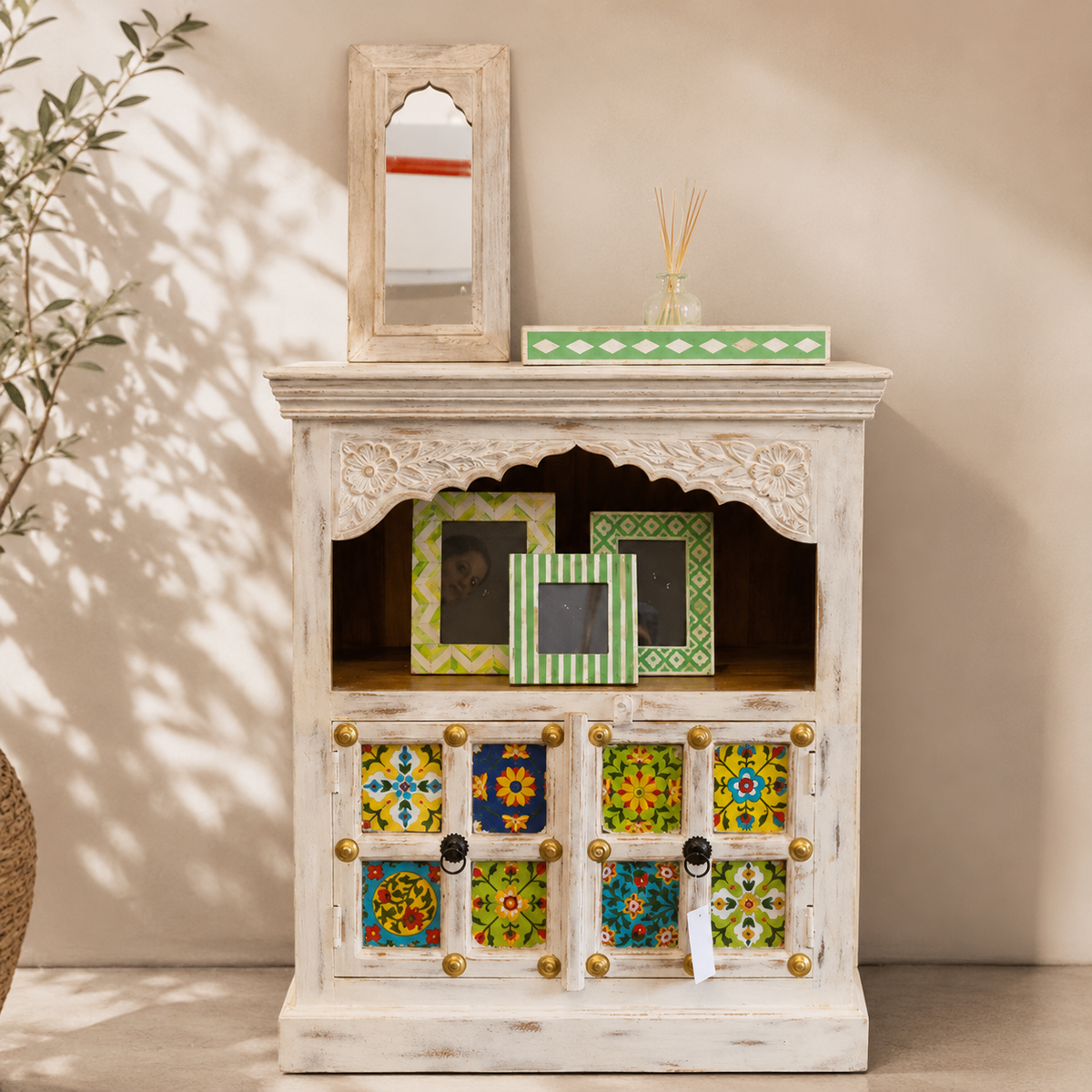 Savannah Carved Open Cabinet