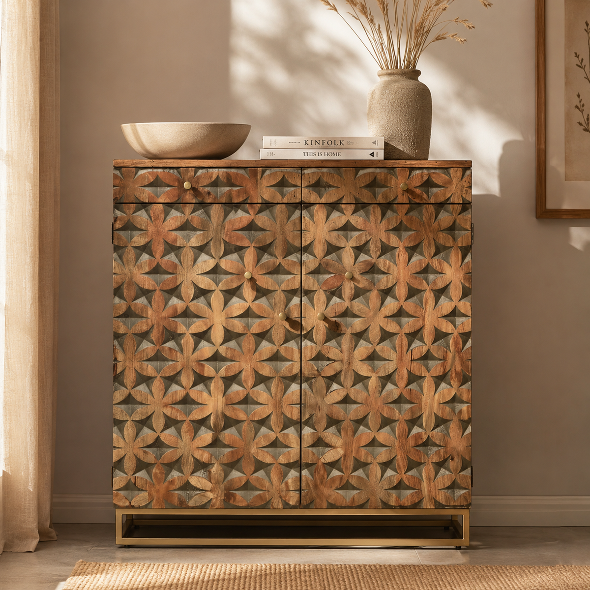 Dreko Carved Wooden Chest