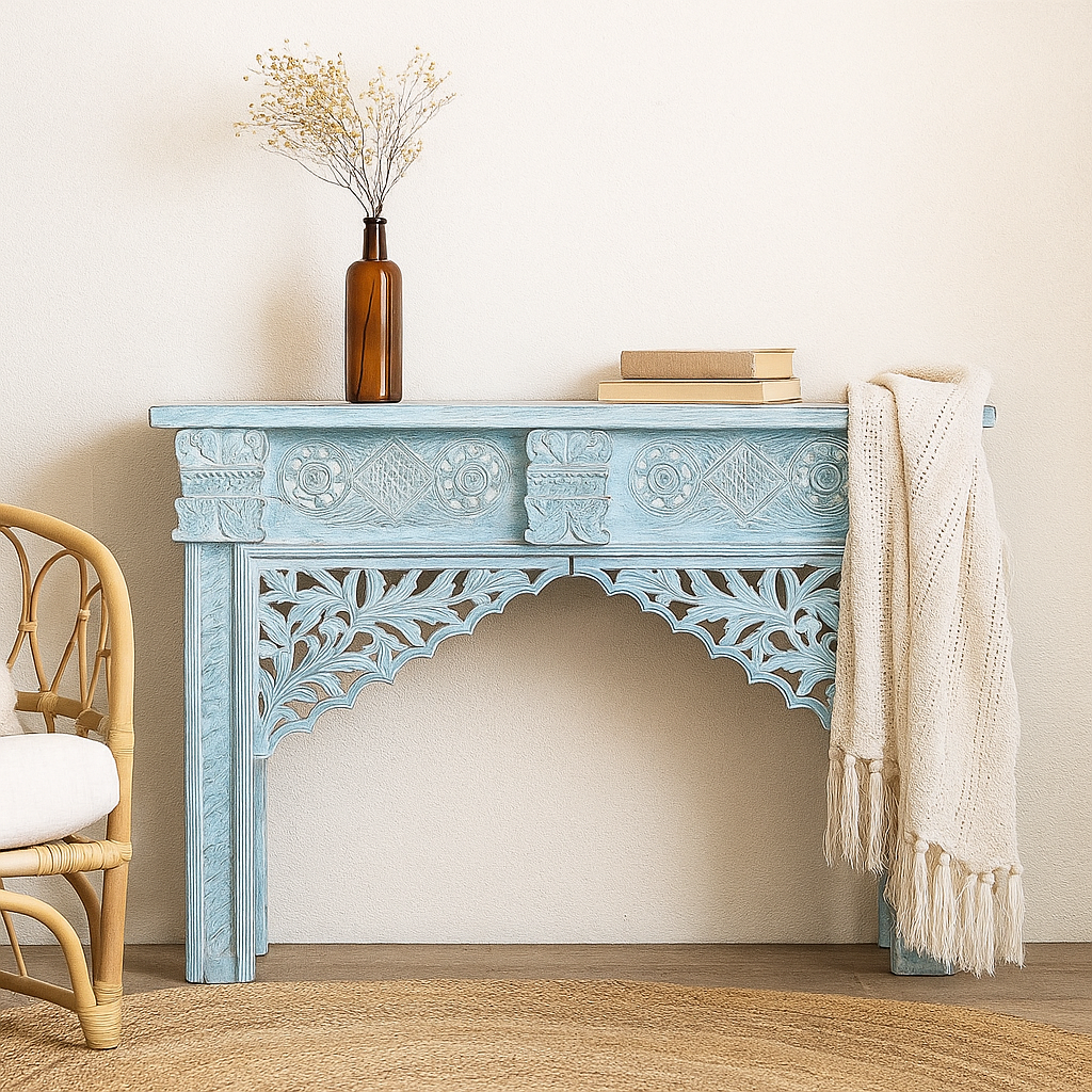 Kah Lai  Hand Carved Wooden Console Table