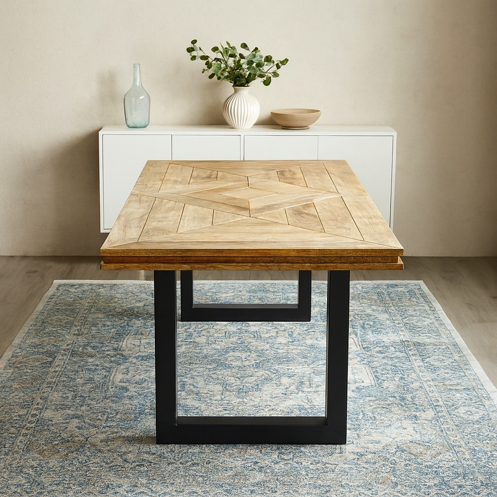 Bowie Hand Carved Wooden Dining Table