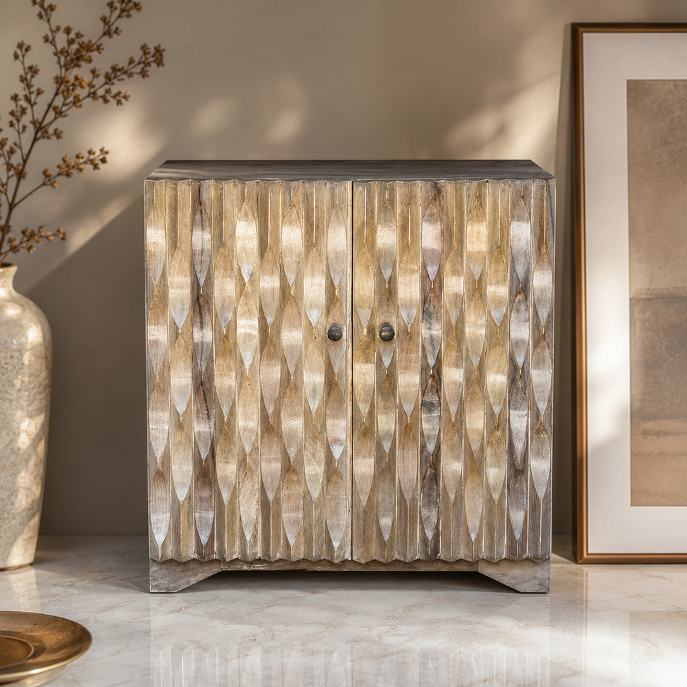 Bence Wooden Carved Cabinet