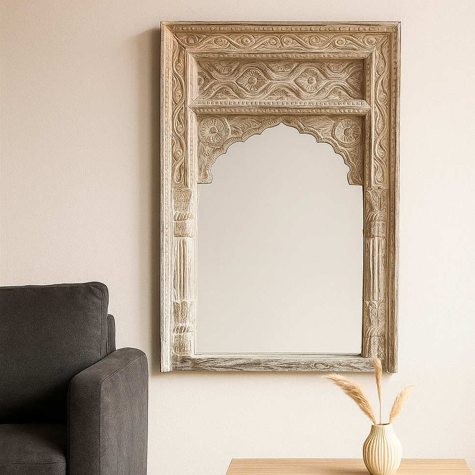 Mohan Hand Carved Wooden Mirror