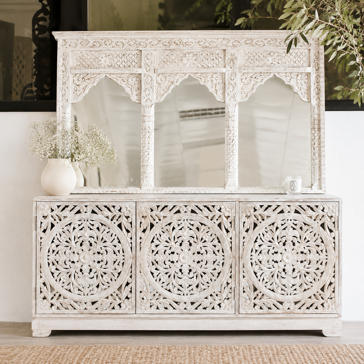 Dimsy Wooden Carved Mirror