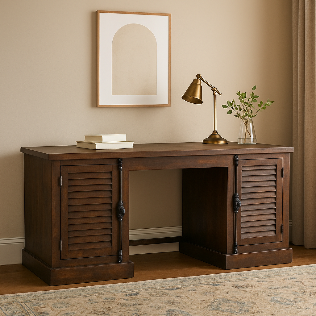 Erica Hand Carved Wooden Study Table – Celson Lifestyle Interiors PTY LTD