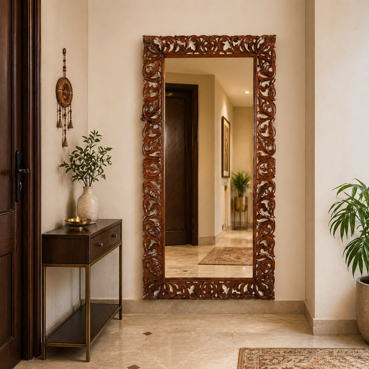 Jack Carved Wooden Mirror