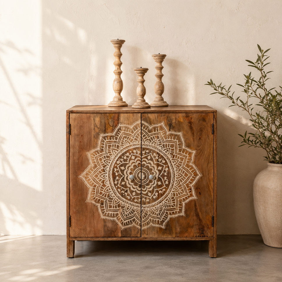 Ovina Carved Wooden Cabinet