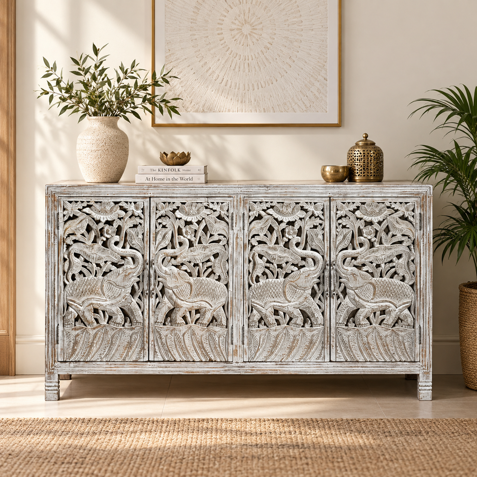Taylor Hand Carved Wooden Sideboard