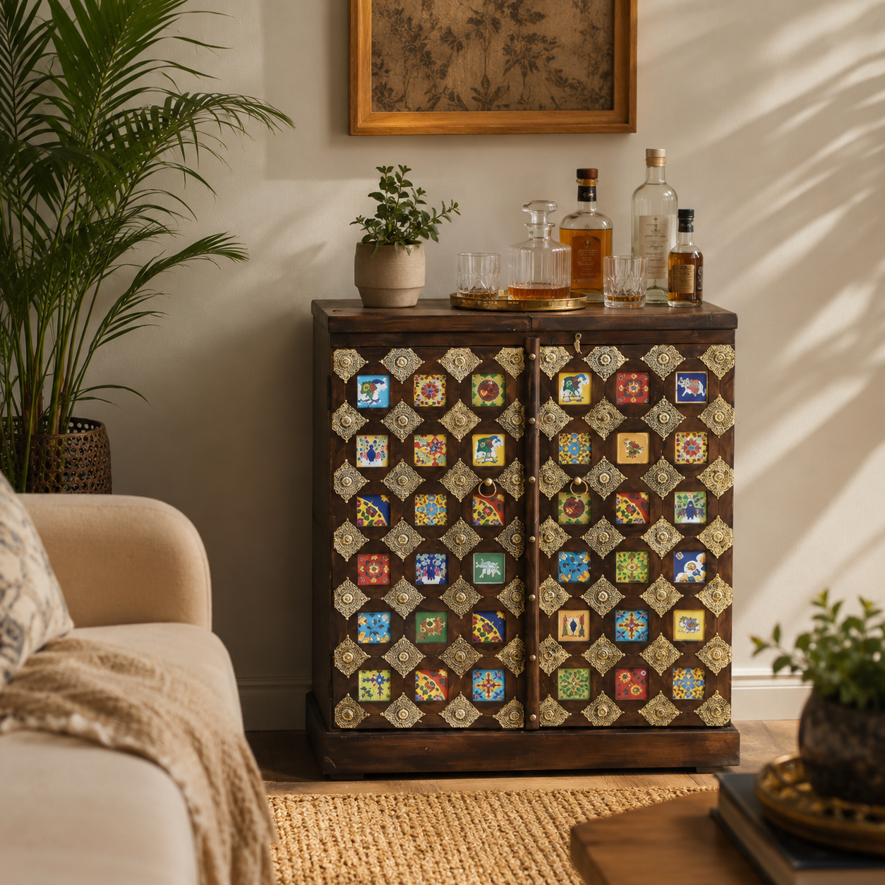 Terry Tile Bar Cabinet
