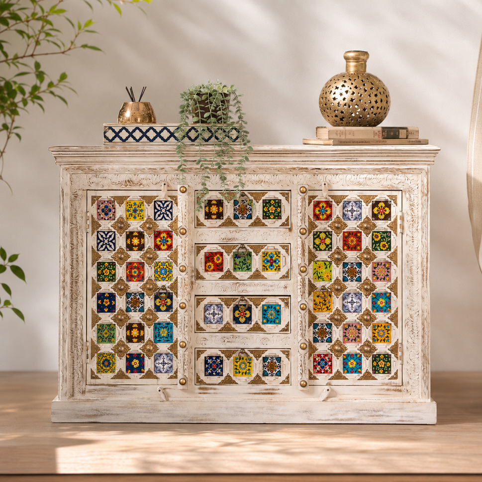 Eliana Wooden Tile Side Board