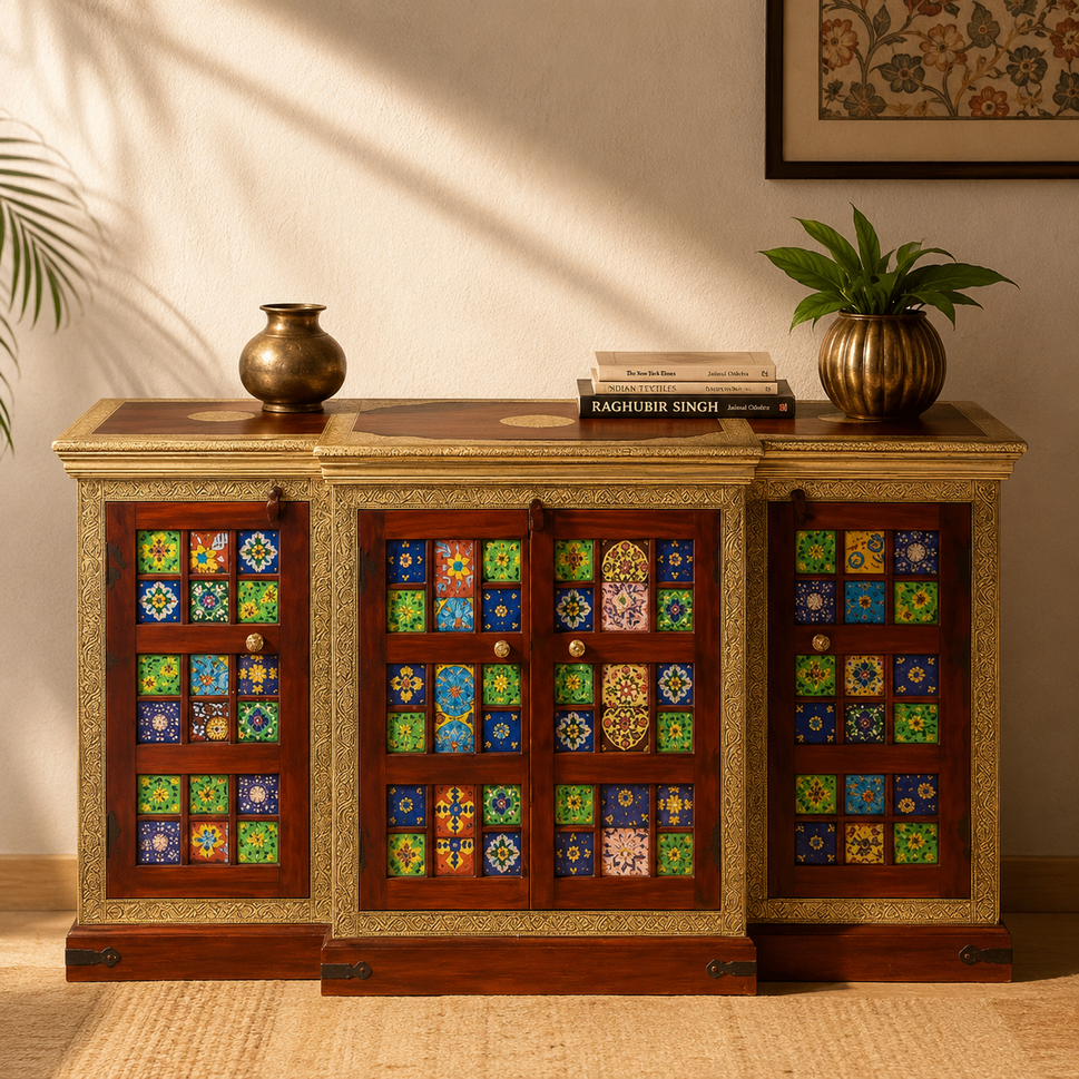Zyra Wooden Tile Side Board