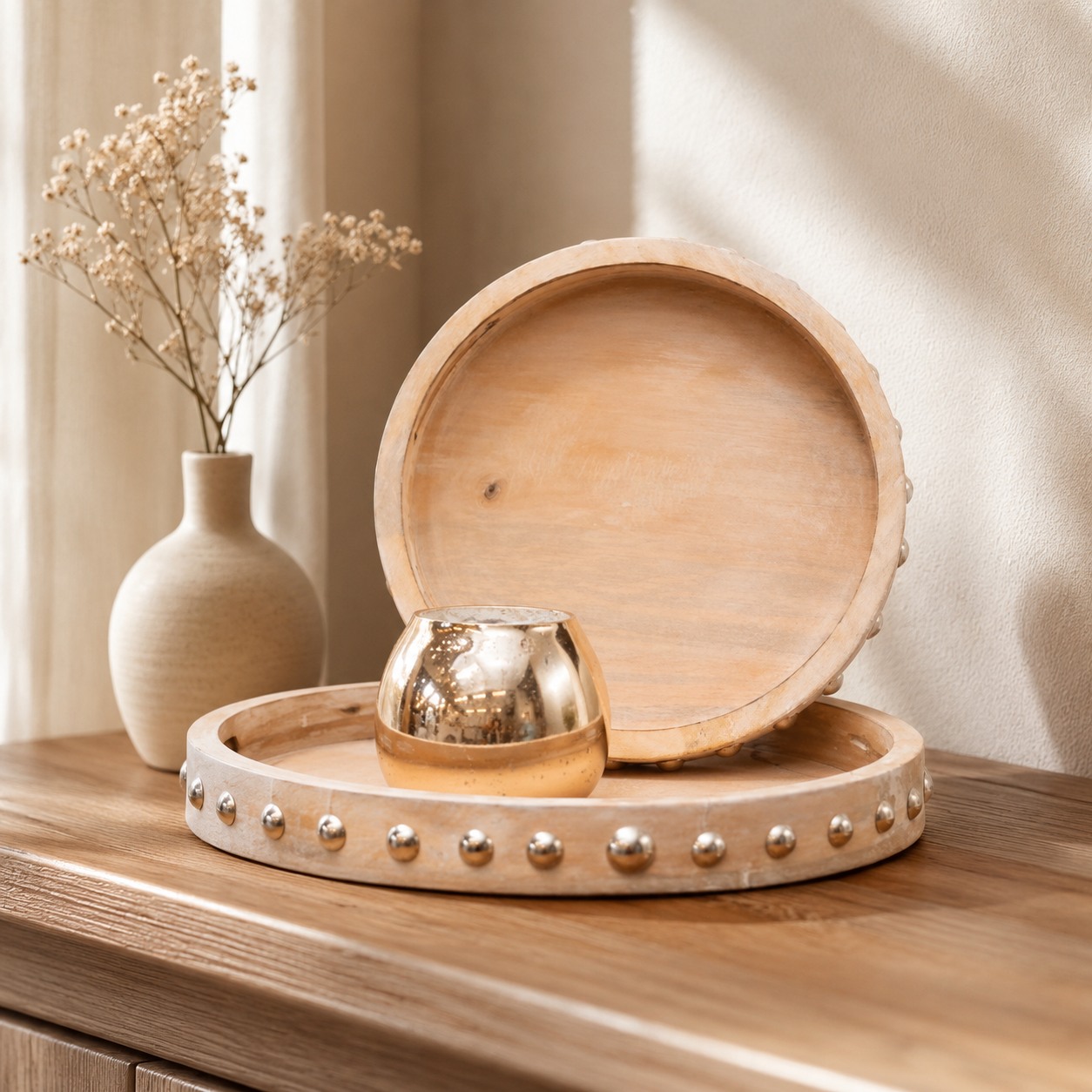 Liam Carved Wooden Tray