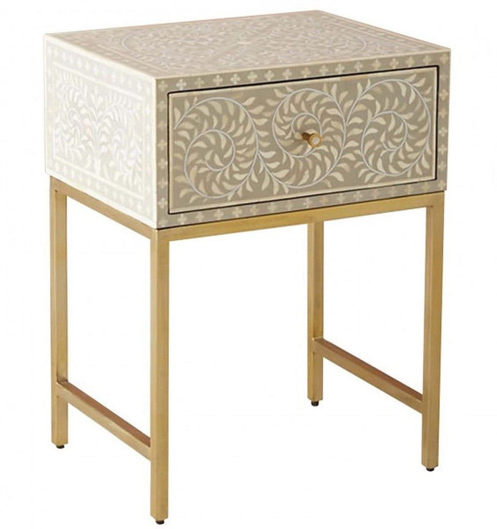Ela Bone Inlay Bedside